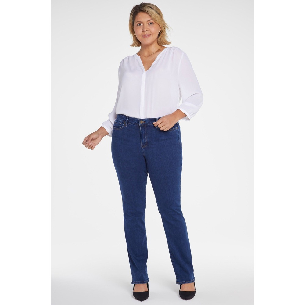 NYDJ Marilyn Straight Jeans Plus Size 22W Quinn Rinse Blue Lift Tuck High Rise